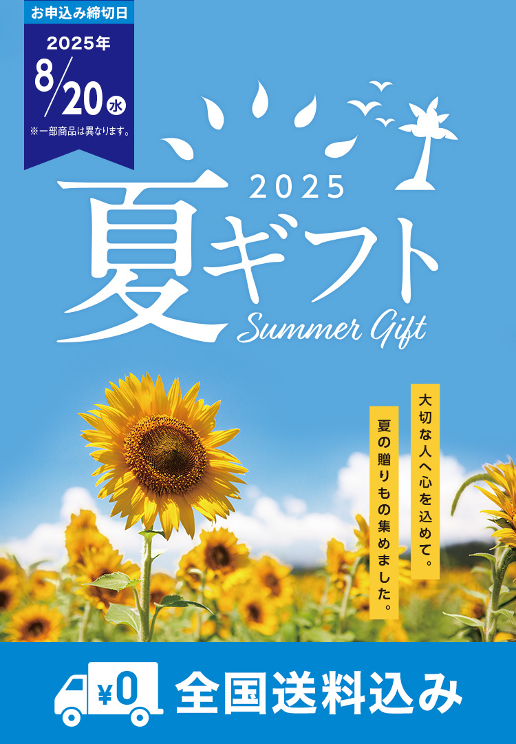 2025夏ギフト 大切な人へ心を込めて。夏の贈りもの集めました。お申込み締切日2025/8/20(水)まで (一部商品は異なります) 全国送料込み
